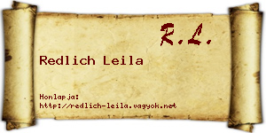 Redlich Leila névjegykártya